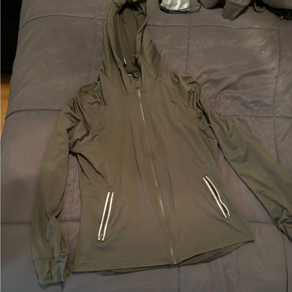 Green Hooded Zip Up